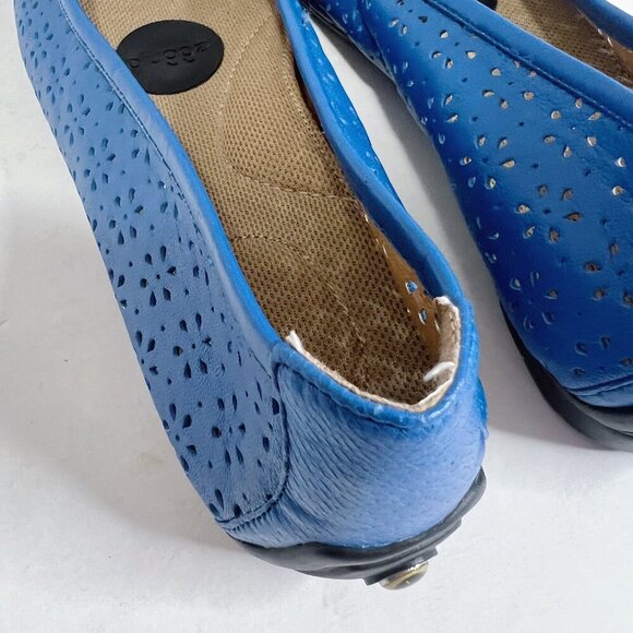 Pluggz Grounding Shoes Earthing Shoes Blue Leather Laser Cut Ballet Flats Size 7 - Picture 9 of 9
